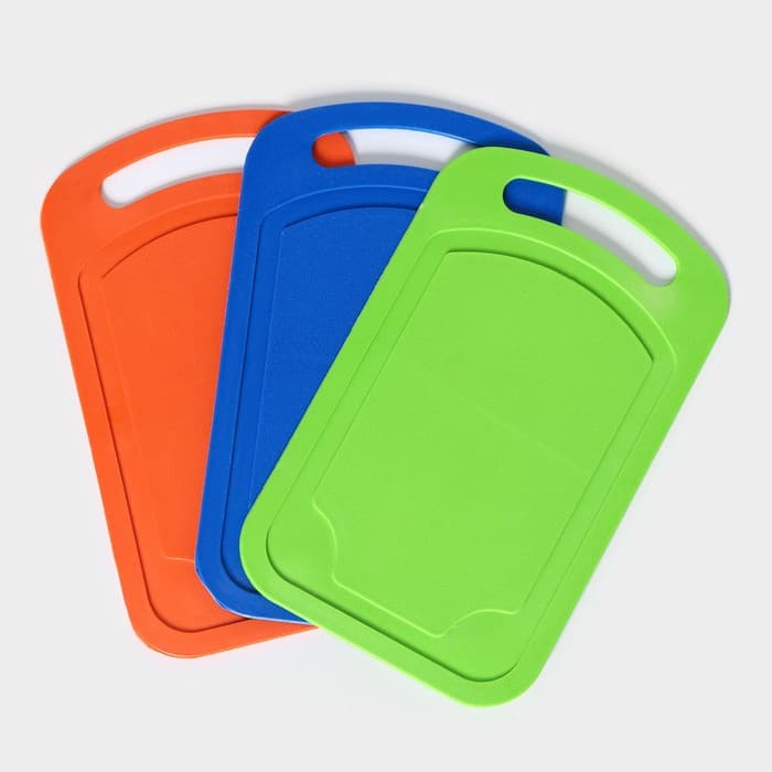 Доска разделочная Доляна «Дуга», прямоугольная, 25×15 см, пластик, оранжевая