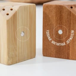 Набор для специй Катунь, 10×5×7 см, 2 шт., на магнитах, бамбук