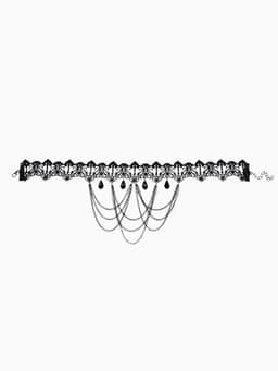 Чокер «Госпожа», ажур и цепочки, чёрный, 30 см