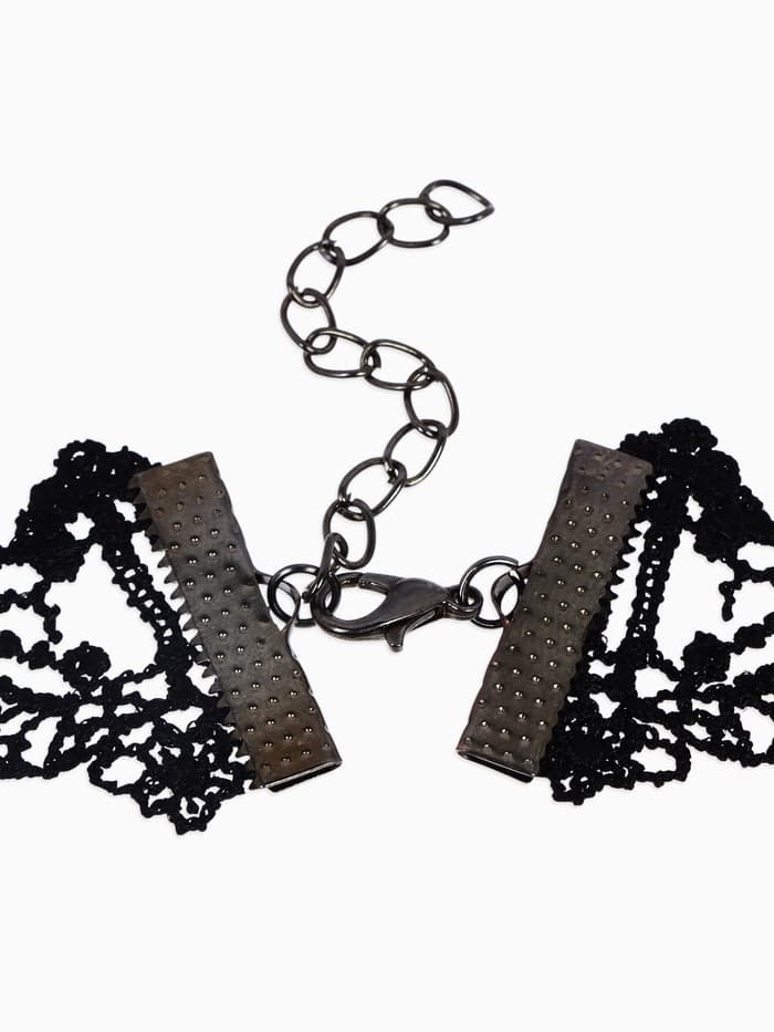 Чокер «Госпожа», ажур и цепочки, чёрный, 30 см