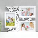 Фоторамка - коллаж на 3 фото 10×15 см «Дерево-косичка», белая, 32.5×26.5×2 см