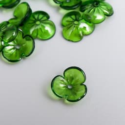 Бусины для творчества пластик «Шляпка для бусин» набор 50 шт. прозрачный зелёный 0.4×1×1 см