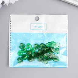 Бусины для творчества пластик «Шляпка для бусин» набор 50 шт. прозрачный зелёный 0.4×1×1 см