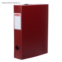 Короб архивный на кнопке А4 Calligrata, 70 мм, 800 мкм, разборный, красный