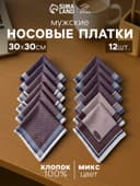 Платки носовые мужские «Этель. Серджио», 30×30 см, 12 шт., рисунок МИКС, фиолетовые