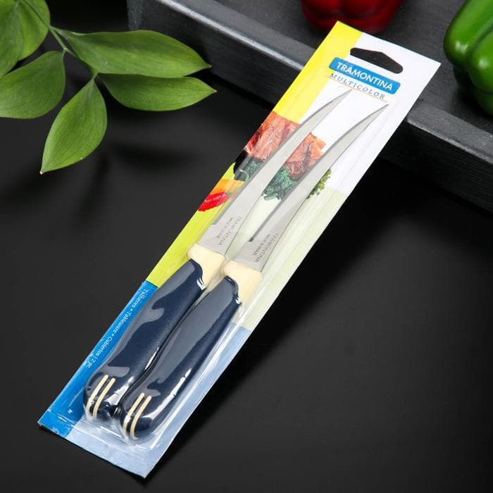 Набор кухонных ножей для помидоров TRAMONTINA Multicolor, 2 шт., лезвие 12.7 см