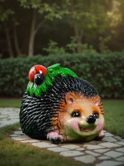 Садовая фигура из гипса «Ёж с божьей коровкой», 24×17×17 см