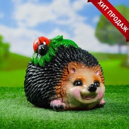 Садовая фигура из гипса «Ёж с божьей коровкой», 24×17×17 см