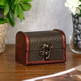 Шкатулка для украшений «Сундучок. Сеточка», дерево, 6×8×5.5 см