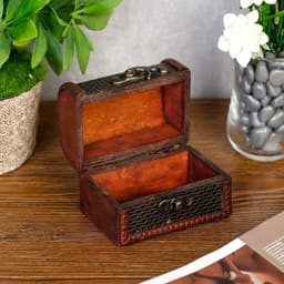 Шкатулка для украшений «Сундучок. Сеточка», дерево, 6×8×5.5 см