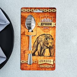Ложка чайная с гравировкой «Сильный духом», h=14 см