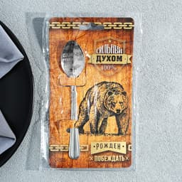 Ложка чайная с гравировкой «Сильный духом», h=14 см