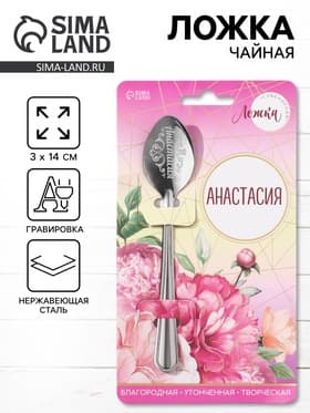 Ложка чайная именная «Анастасия», h=14 см