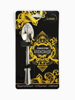 Ложка чайная именная «Александр», 14×3 см
