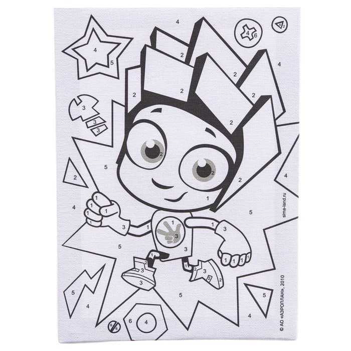Картина по номерам для детей «Нолик», 21×15 см, Фиксики