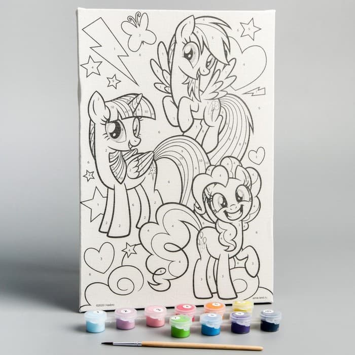 Картина по номерам для детей My Little Pony, 20×30 см