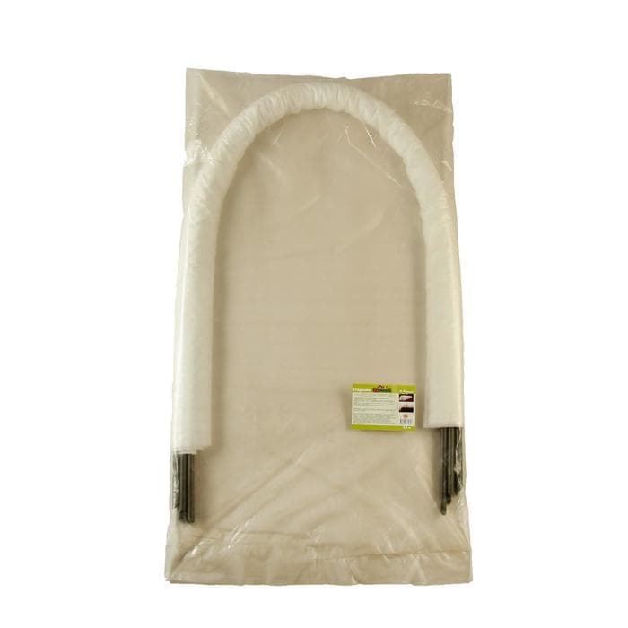 Парник прошитый, длина 4 м, 5 дуг из пластика, дуга L = 2.4 м, d=16 мм, спанбонд 35 г/м², «уДачный»