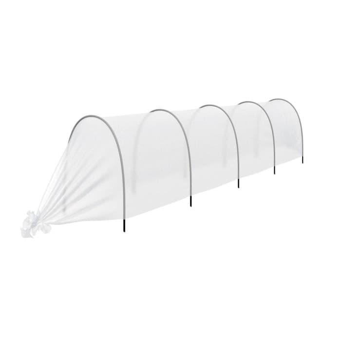 Парник прошитый, длина 4 м, 5 дуг из пластика, дуга L = 2.4 м, d=16 мм, спанбонд 35 г/м², «уДачный»