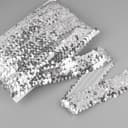 Тесьма декоративная с пайетками, на резинке, 3.5 см, 9 ±0.5 м, цвет серебряный