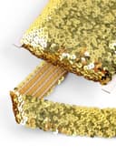 Тесьма декоративная с пайетками, на резинке, 3.5 см, 9 ± 0.5 м, цвет золотой