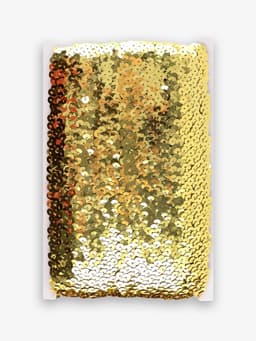 Тесьма декоративная с пайетками, на резинке, 3.5 см, 9 ± 0.5 м, цвет золотой