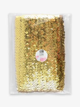 Тесьма декоративная с пайетками, на резинке, 3.5 см, 9 ± 0.5 м, цвет золотой