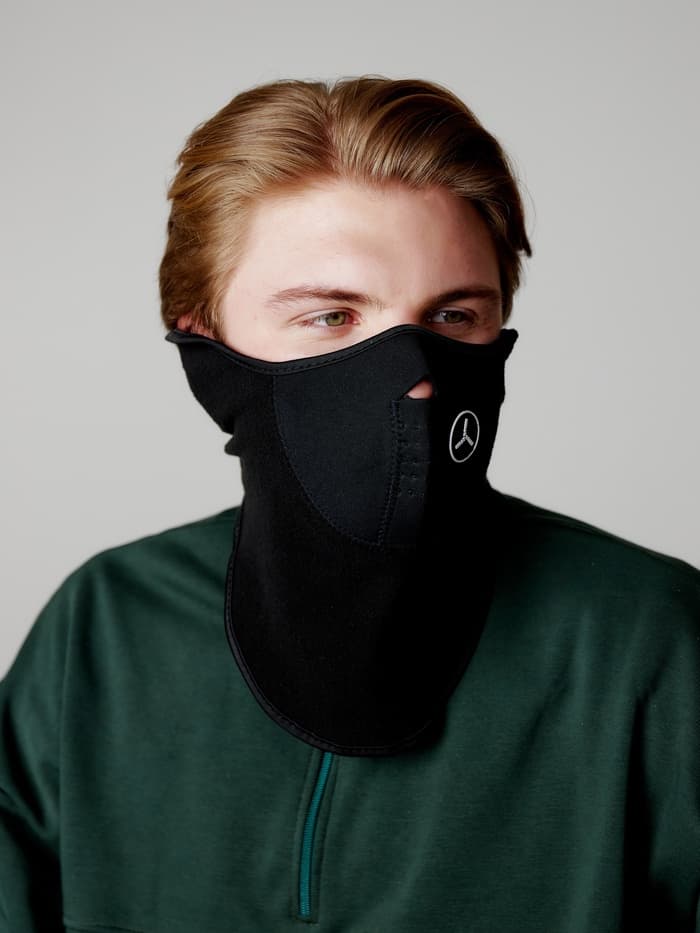 Ветрозащитная маска с клапаном, чёрный, полиэстер, универсальная