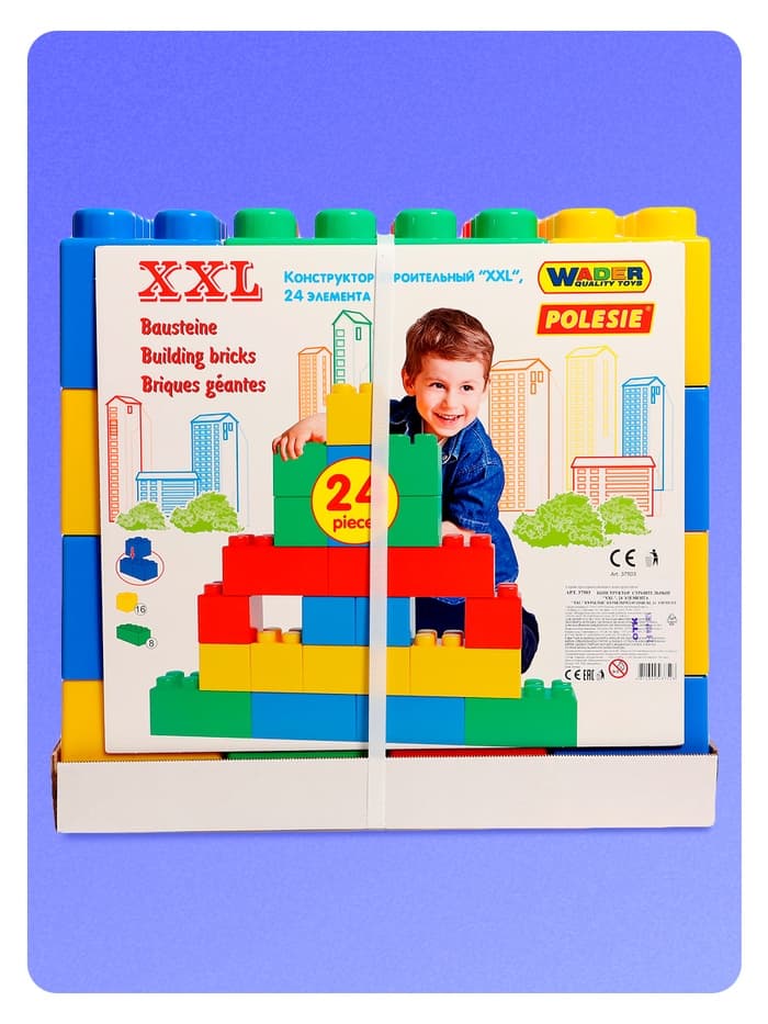 Конструктор строительный XXL, 24 детали