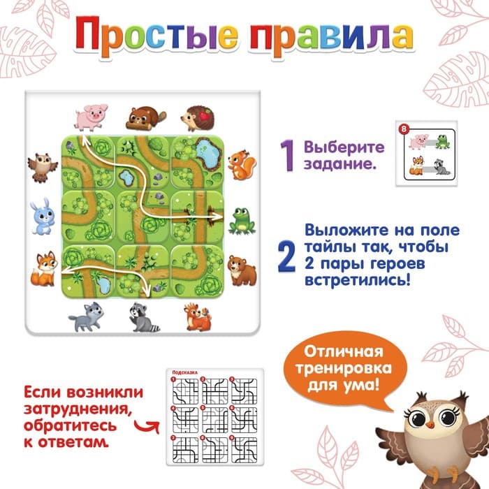 Настольная игра на логику «Найди дорожку», магнитное поле, 3+