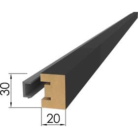 Интерьерная рейка МДФ «Милана» Black Edition, 2700×30×20 мм, цвет чёрный