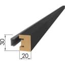 Интерьерная рейка МДФ «Милана» Black Edition, 2700×30×20 мм, цвет чёрный