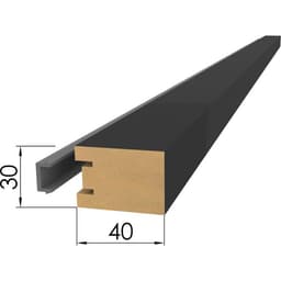 Интерьерная рейка МДФ «Ривьера» Black Edition, 2700×40×30 мм, цвет чёрный