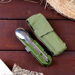 Набор туриста «Лесник» 5 в 1 в чехле: штопор, открывалка, нож, ложка, вилка