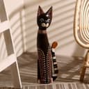Фигурка «Кот хвост трубой в ошейнике», 60 см, дерево