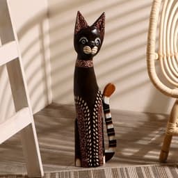 Фигурка «Кот хвост трубой в ошейнике», 60 см, дерево