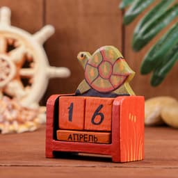 Вечный календарь настольный «Черепаха», 10×7 см, дерево