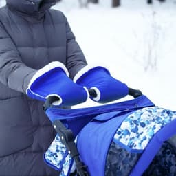 Варежки-муфты на ручку коляски, 2 шт., синяя