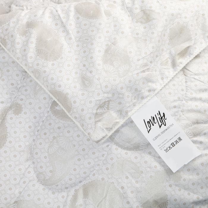 Одеяло стандарт 2 сп. LoveLife, 220×200 см, лебяжий пух, глосс-сатин, 450 г/м²