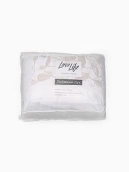 Одеяло стандарт евро LoveLife, 220×200 см, лебяжий пух, глосс-сатин, 450 г/м², белое