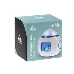 Часы - будильник Luazon LB-10 с проекцией «Звездное небо», термометр, 11 мелодий, белый