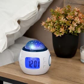 Часы - будильник Luazon LB-10 с проекцией «Звездное небо», термометр, 11 мелодий, белый