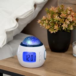 Часы - будильник Luazon LB-10 с проекцией «Звездное небо», термометр, 11 мелодий, белый