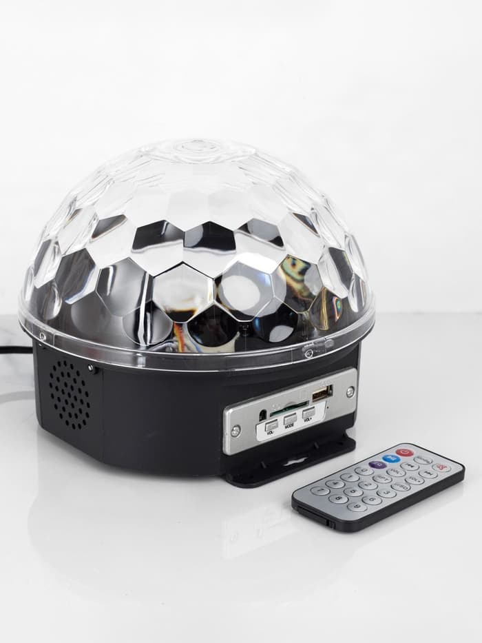 Ночник проектор «Хрустальный диско-шар» 17.5 см, динамик, свечение RGB, 220 В