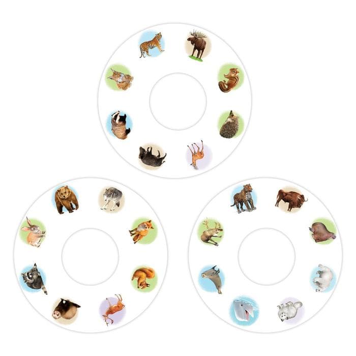 Слайды для проектора ZABIAKA «Животные России», набор, 3 слайда, 24 картинки