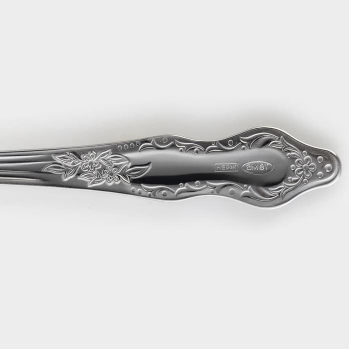 Ложка десертная «Славяна», h=16 см, толщина 1.2 мм, цвет серебряный