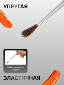 Кисть для рисования, пони, № 1, круглая, деревянная ручка, международный размер