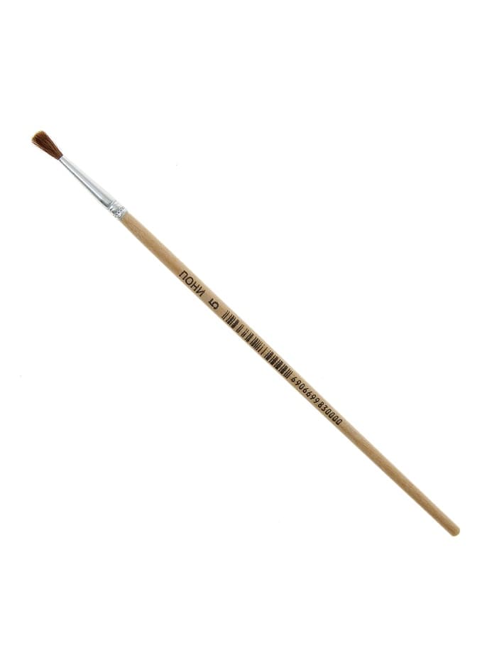 Кисть для рисования, пони, № 5, круглая, деревянная ручка, международный размер
