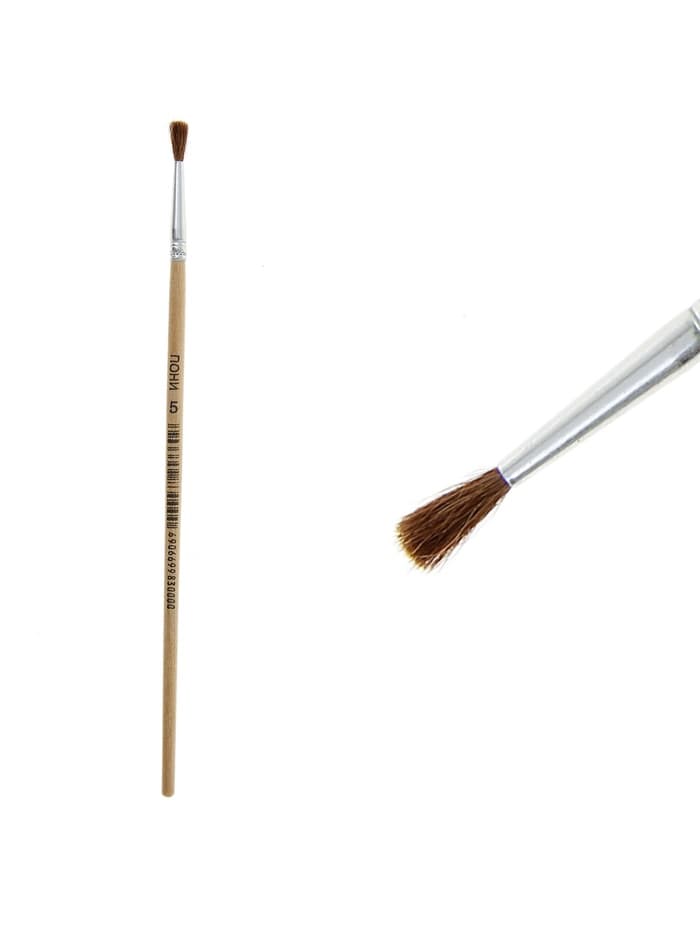 Кисть для рисования, пони, № 5, круглая, деревянная ручка, международный размер