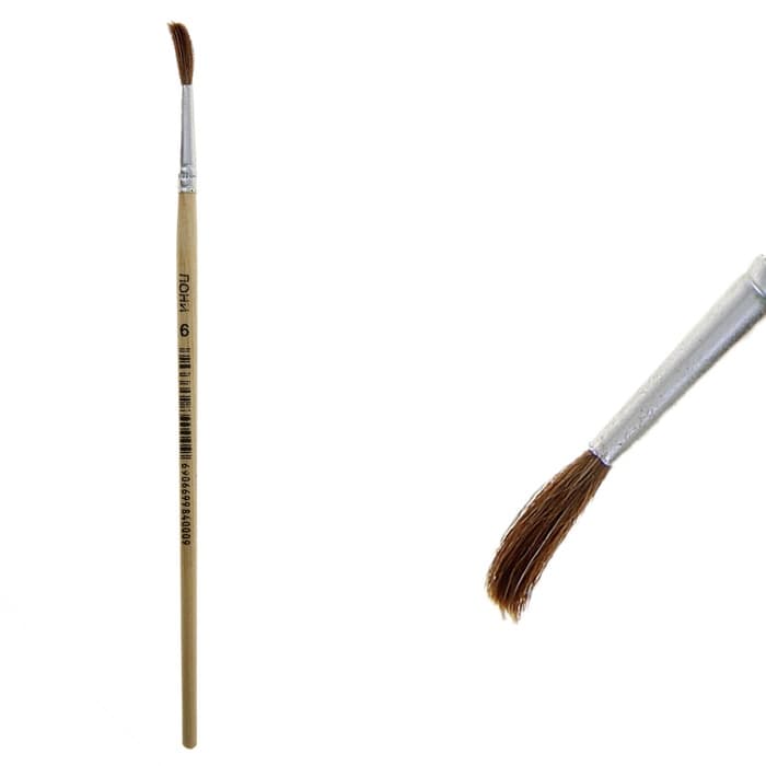 Кисть для рисования, пони, № 6, круглая, деревянная ручка, международный размер