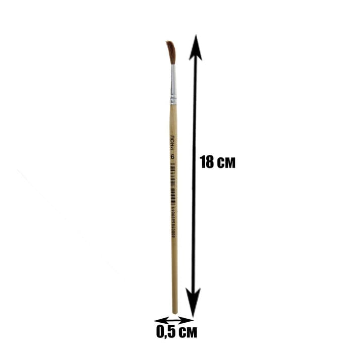Кисть для рисования, пони, № 6, круглая, деревянная ручка, международный размер